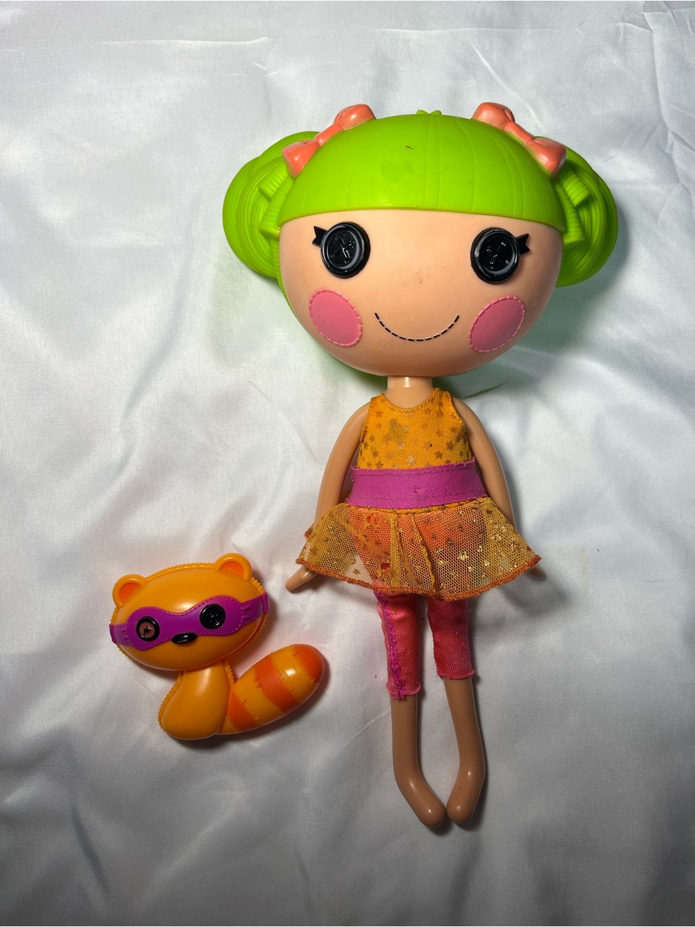 Lalaloopsy Dyna Might 12” Full Size Doll Super Hero Outfit Pet Raccoon No Shoes